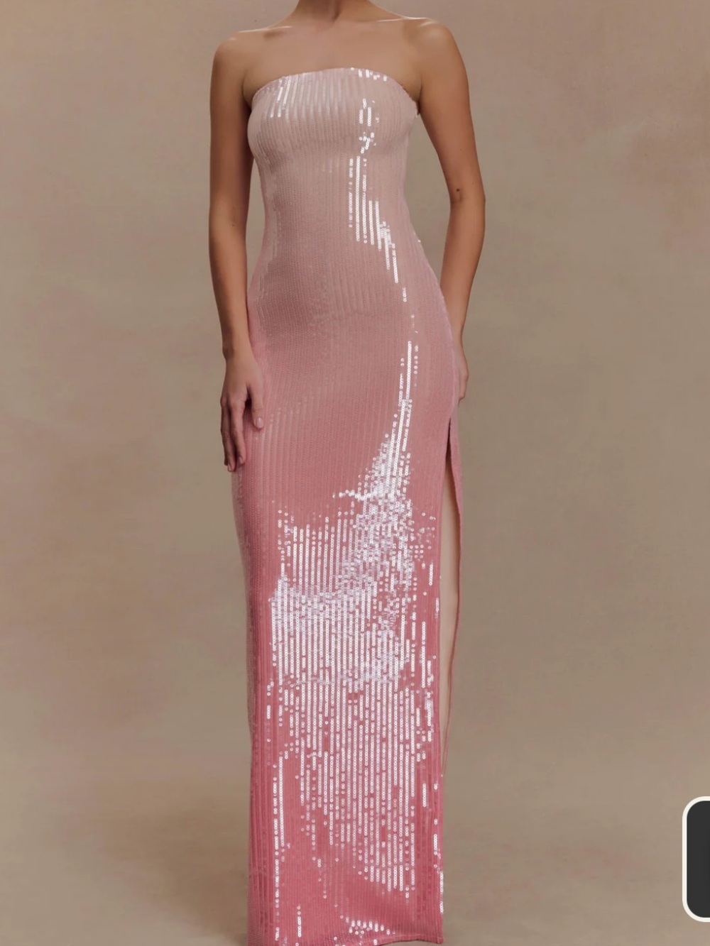 Meshki Strapless Sequin Column Dress - Light Pink